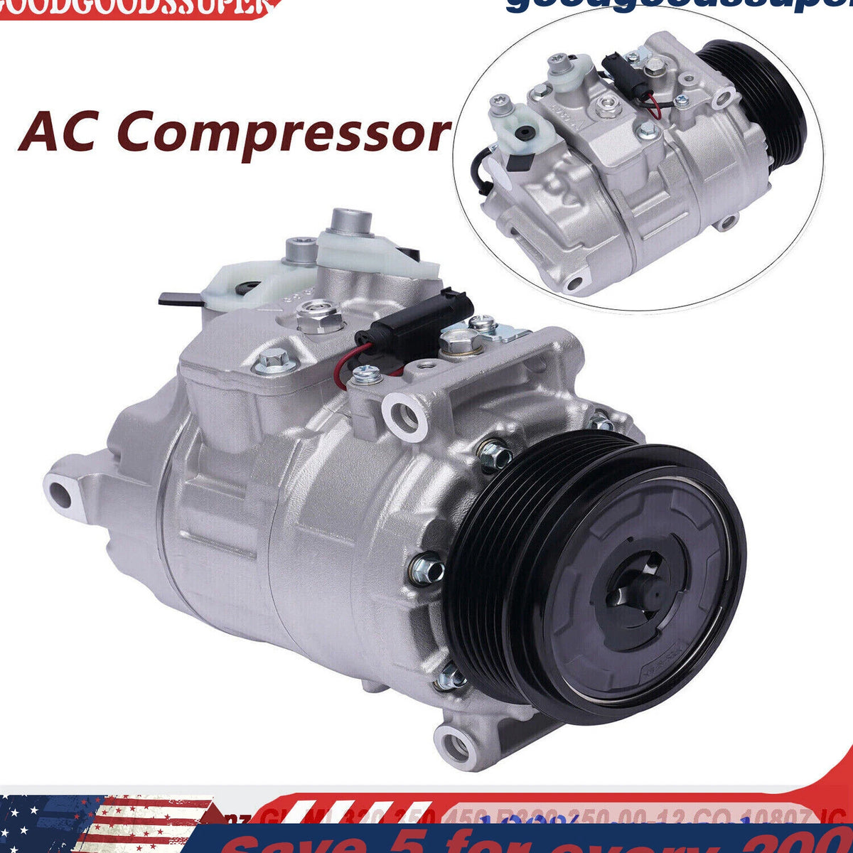 A/C Compressor & Clutch for Mercedes-Benz GL/ML/R320 350 2000–2012 (6512217, 6512461, CO 10807JC)
