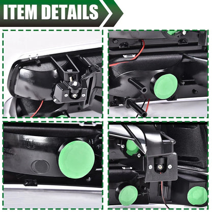 LED DRL Bar Headlights & Bumper Lamps for Chevy Silverado/Tahoe (1999–2006)