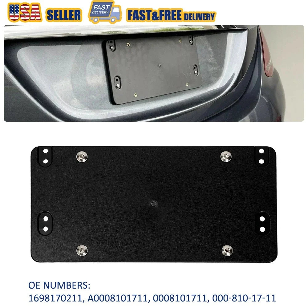Rear License Plate Tag Holder Mounting Bracket + 8 Screws for Mercedes-Benz
