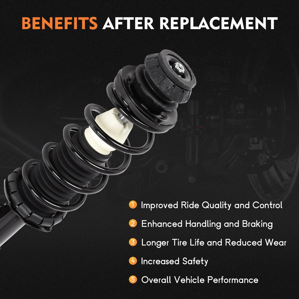 2X Front Quick Complete Struts & Coil Spring Assembly for Nissan Versa (2012–2019)
