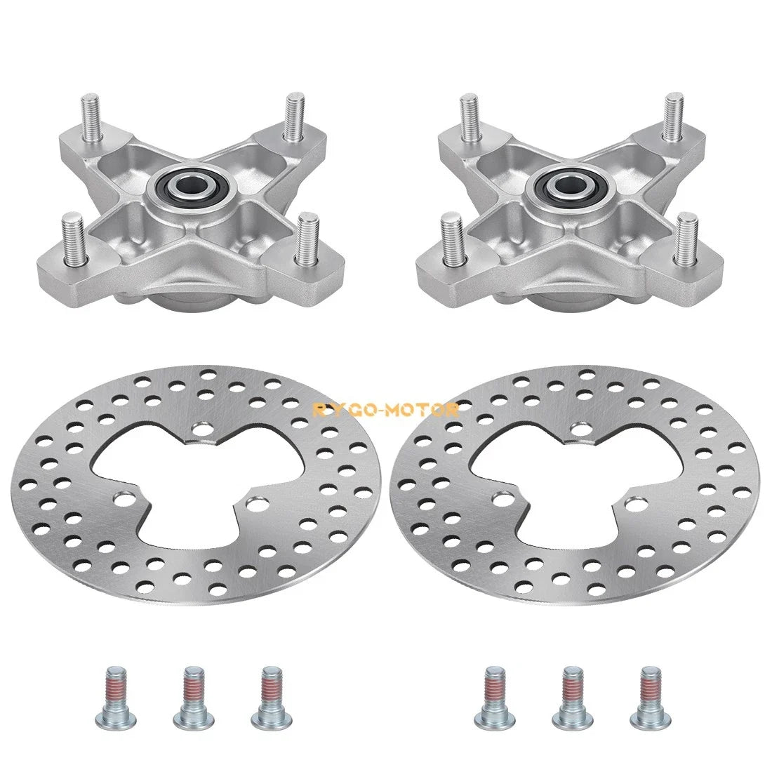 Set of 2 Front Wheel Hubs w/ Brake Disc Rotors for Honda TRX250X TRX400X (2009–2014)