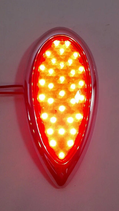 LED Tail Lights Chrome Bezel Kit with Flasher and Gaskets for Ford (1938–1939)