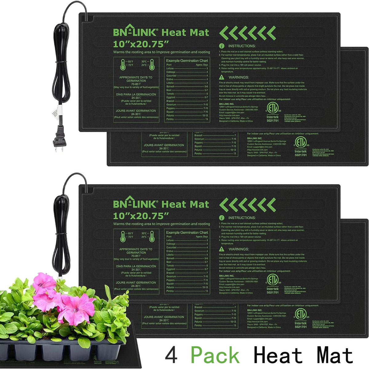 4X Seedling Heat Mat for Hydroponics (10" x 20")