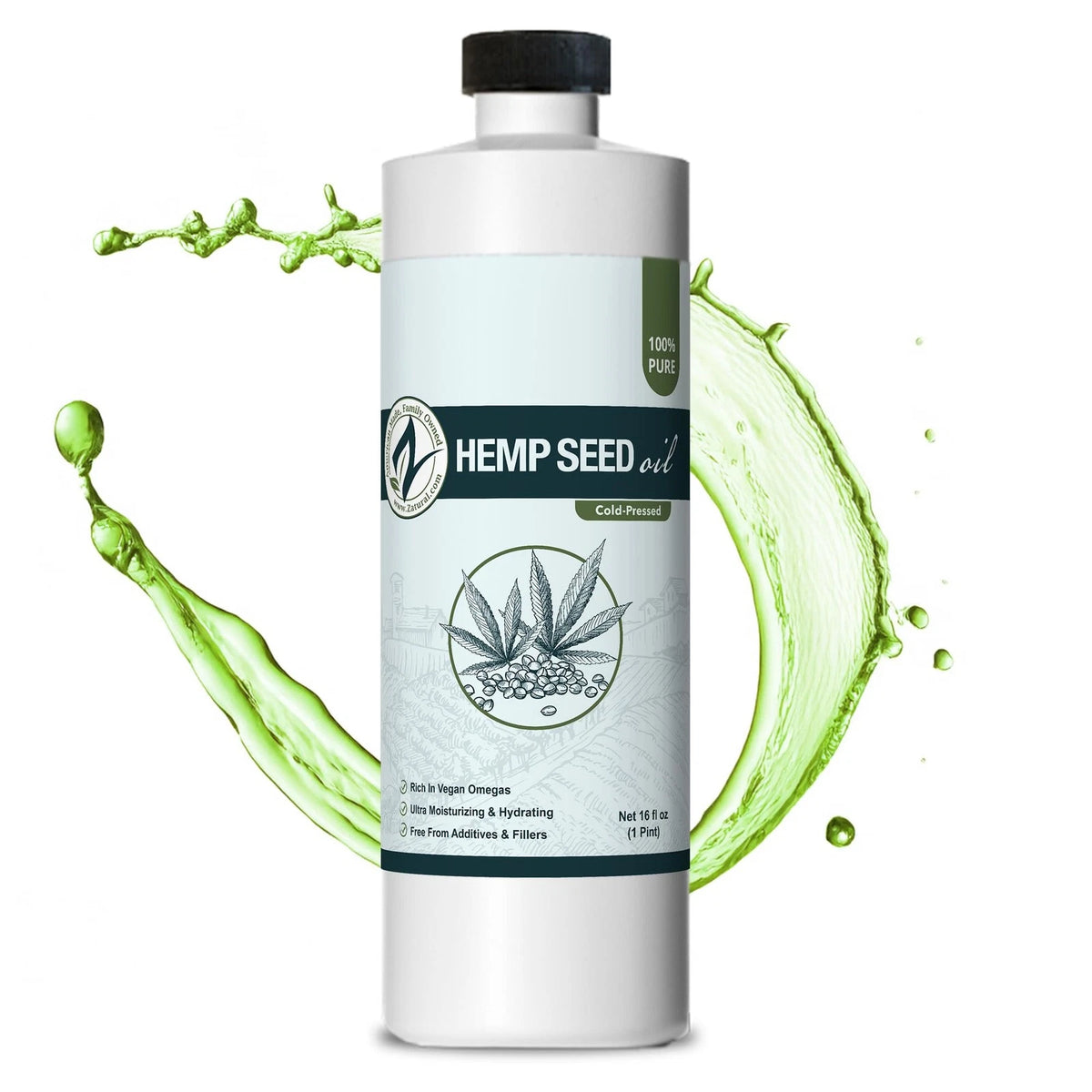 16 Fl Oz Cold Pressed Hemp Seed Oil for Food Use