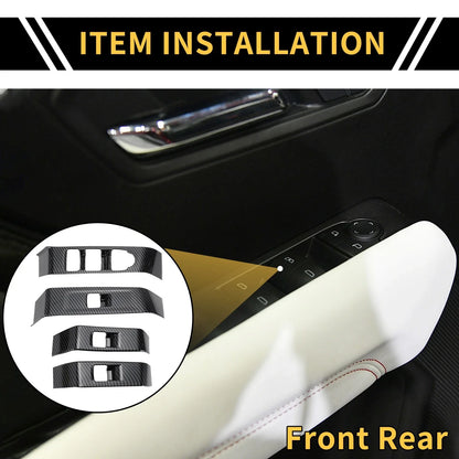 Door Window Switch Cover for Chevy Colorado (2023–2024) Carbon Fiber