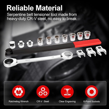15PCS Serpentine Belt Tool Set for Automotive Repair
