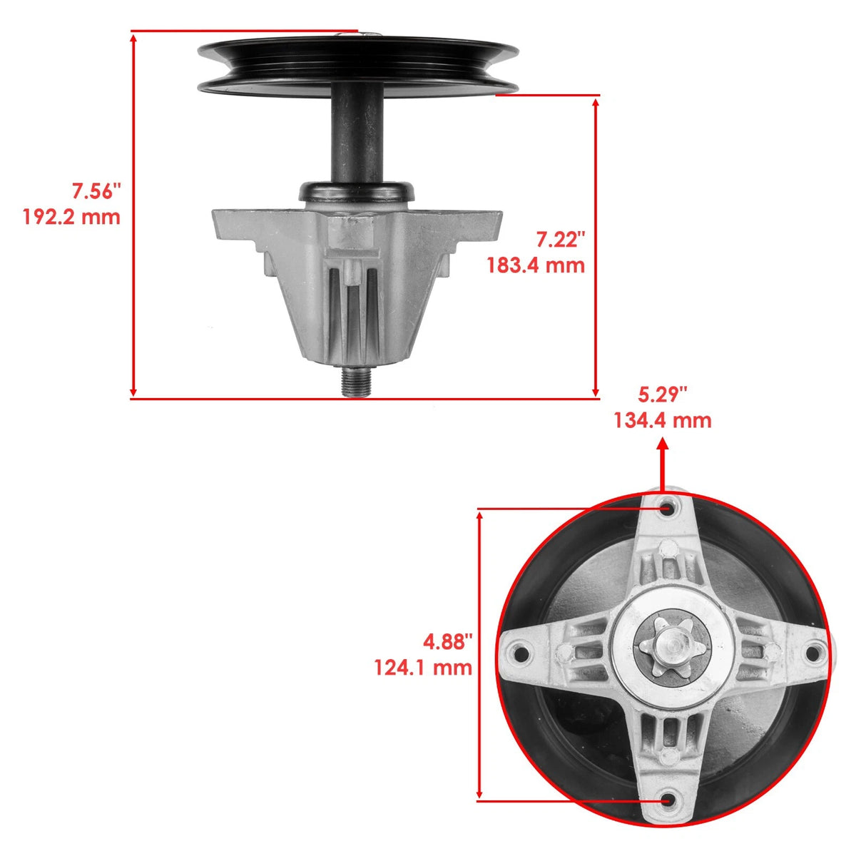 Spindle Assembly with Pulley Bolt for MTD M 200-46 Z530 ZT-S46 (46") SD127A1003