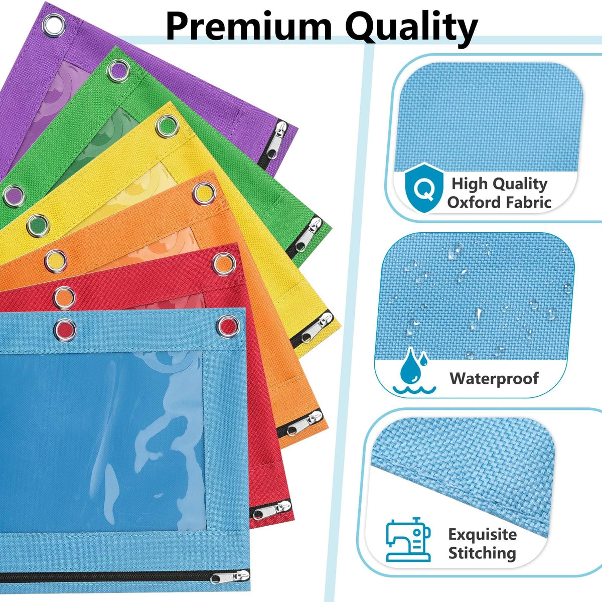 3 Ring Binder Pencil Pouch for Forvencer (Clear, Green)