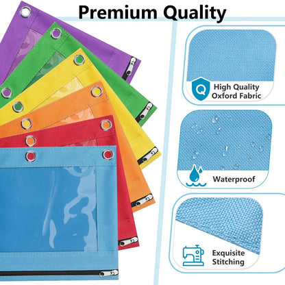 3 Ring Binder Pencil Pouch for Forvencer (Clear, Green)