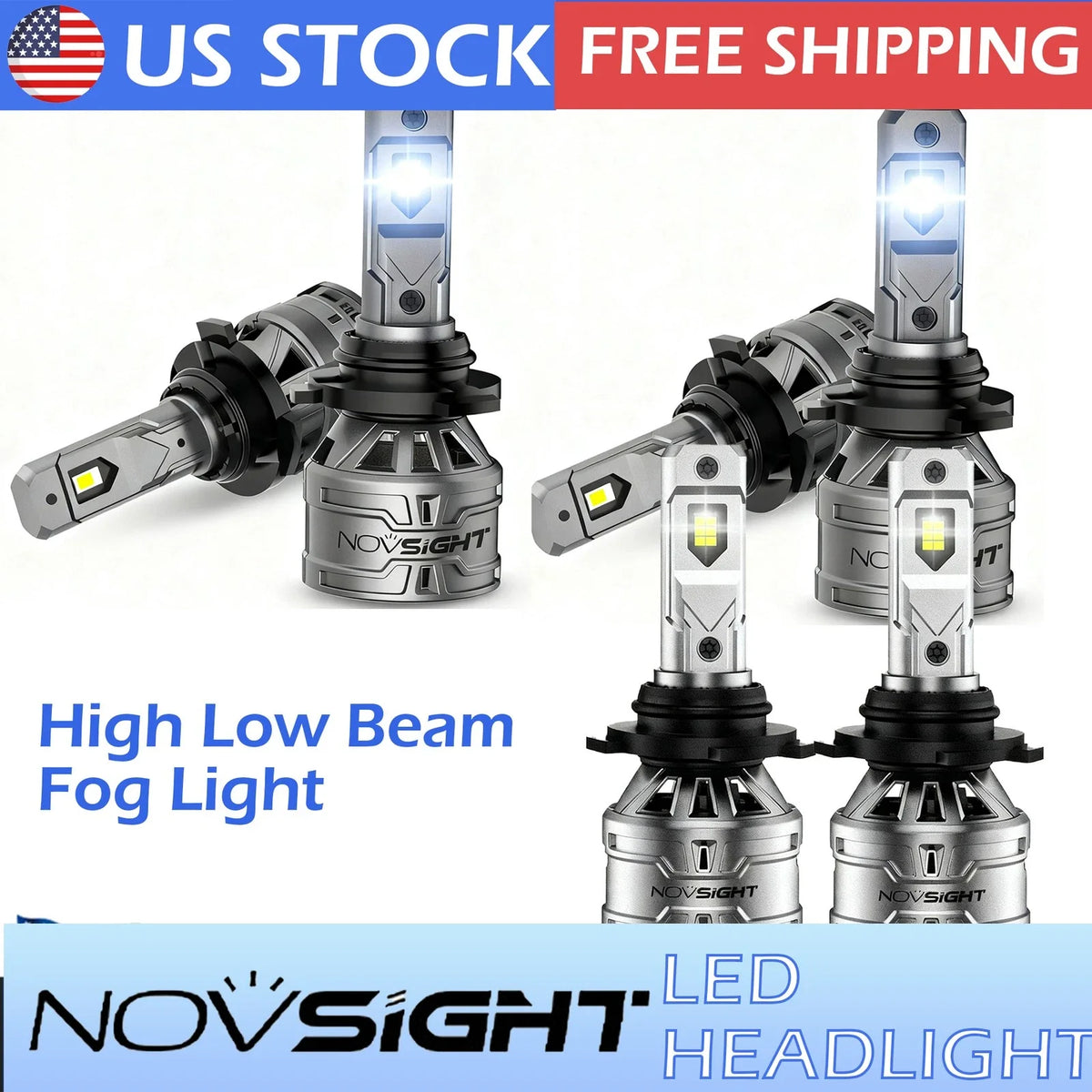 Set of 6 LED Headlight & Fog Light Bulbs for 9005/9006 (Universal)