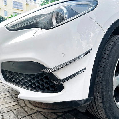 ABS Carbon Look Front Bumper Side Air Vent Fin Trim for Alfa Romeo Stelvio (2017–2025)