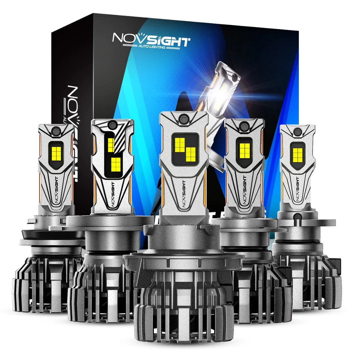 Set of 6 LED Headlight Bulbs for H4 H7 H11 H13 9005 9006 (30000LM, 6500K)