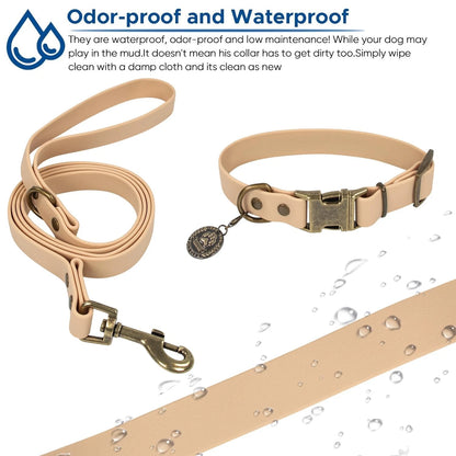 Adjustable Waterproof Dog Collar and Leash Set for Puppy