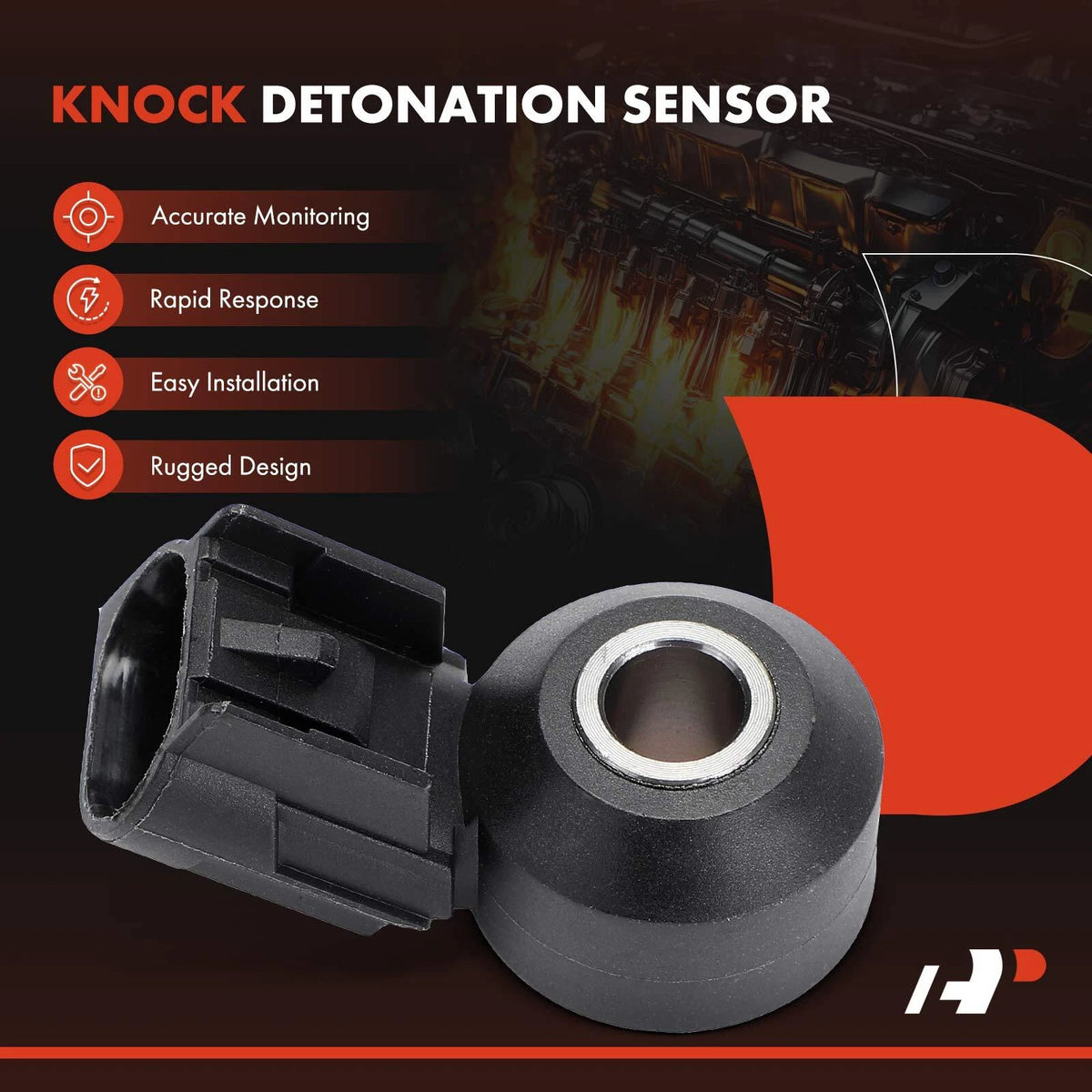 Ignition Knock Detonation Sensor for Chevy Buick Cadillac Hummer GMC (12567446, 8125674460, 2131525, KS154)