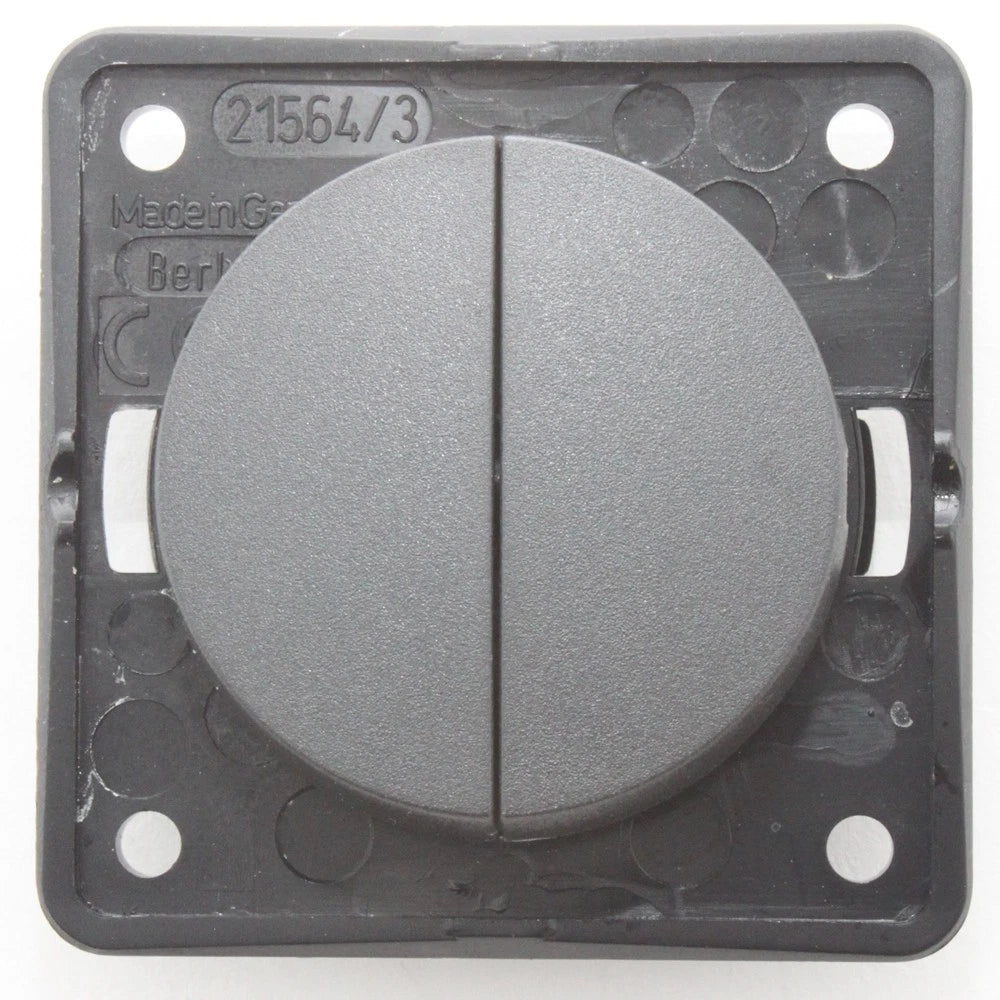 2X Berker 12V 2-Pole On/Off Twin Rocker Switch for Caravan (21236A)