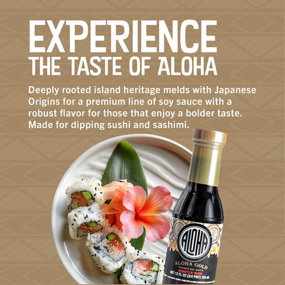 Aloha Shoyu Gold Premium Soy Sauce - Bold Flavor - 24 oz