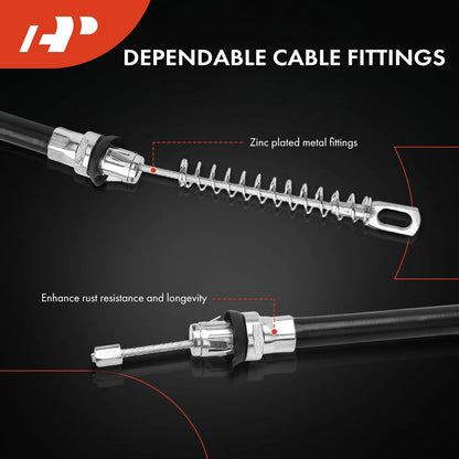 Set of 2 Rear Parking Brake Cables for Chevy Cavalier (1995–2002) 22651234, C660002
