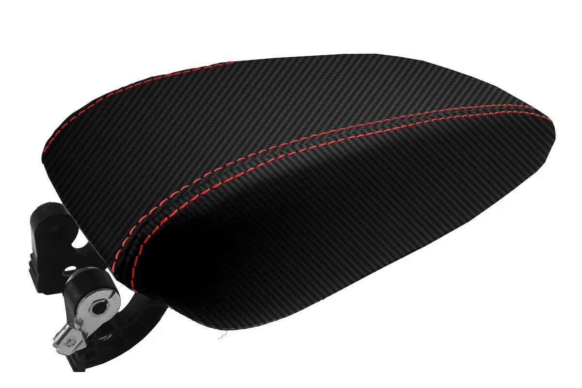 Console Lid Armrest Cover for Chevrolet Cruze (2016–2018) Carbon Fiber Red Stitch