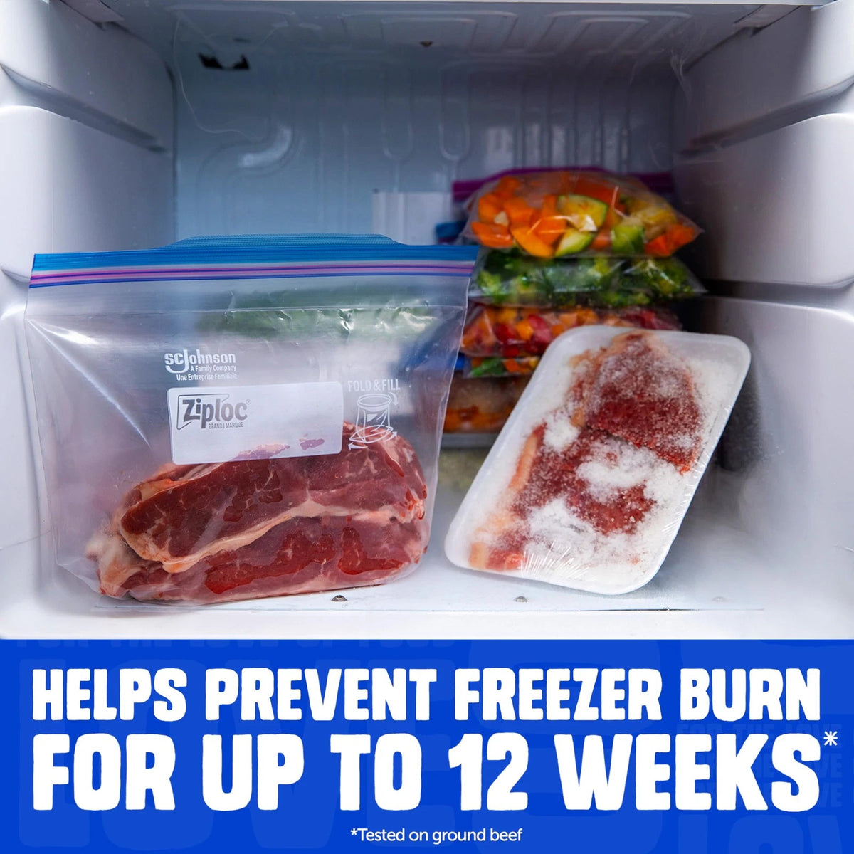 Ziploc Quart Freezer Bags, 152 Count, Clear