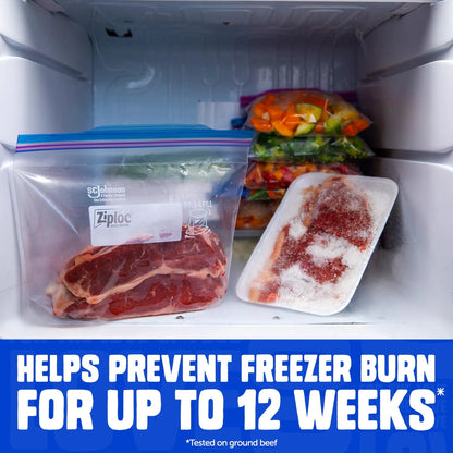 Ziploc Quart Freezer Bags, 152 Count, Clear