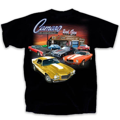 Garage Black T-Shirt for 1970–1981 Chevrolet Camaro Second Generation