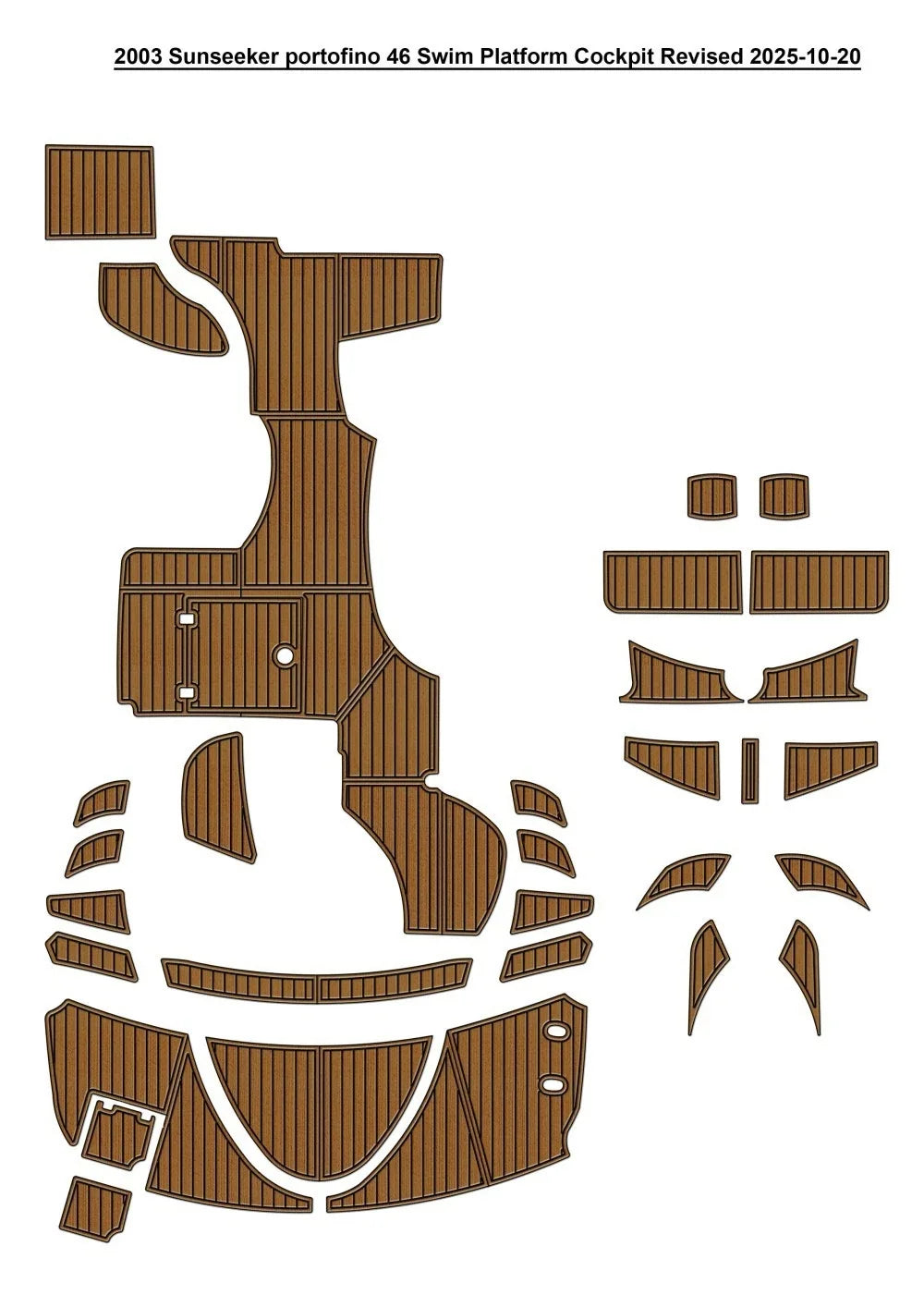 EVA Teak Deck Flooring for Sunseeker Portofino 46 (2003)