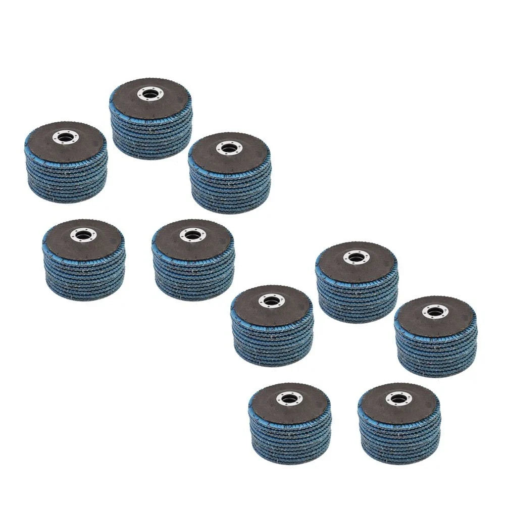 Pack of 100 Zirconia Flap Discs for Sanding Grinding 4.5" x 7/8" 40 Grit