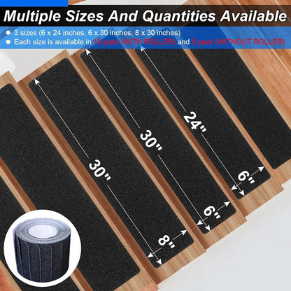 5X Non-Slip Outdoor Stair Treads for Wooden Steps 6” X 24”