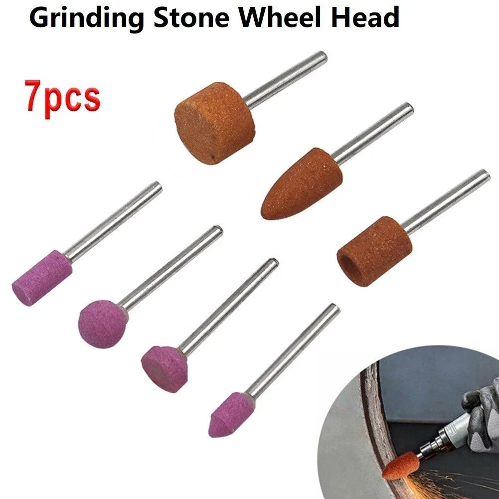 Set of 7 Abrasive Mounted Stones for Rotary Tools Grinding Wheel Head