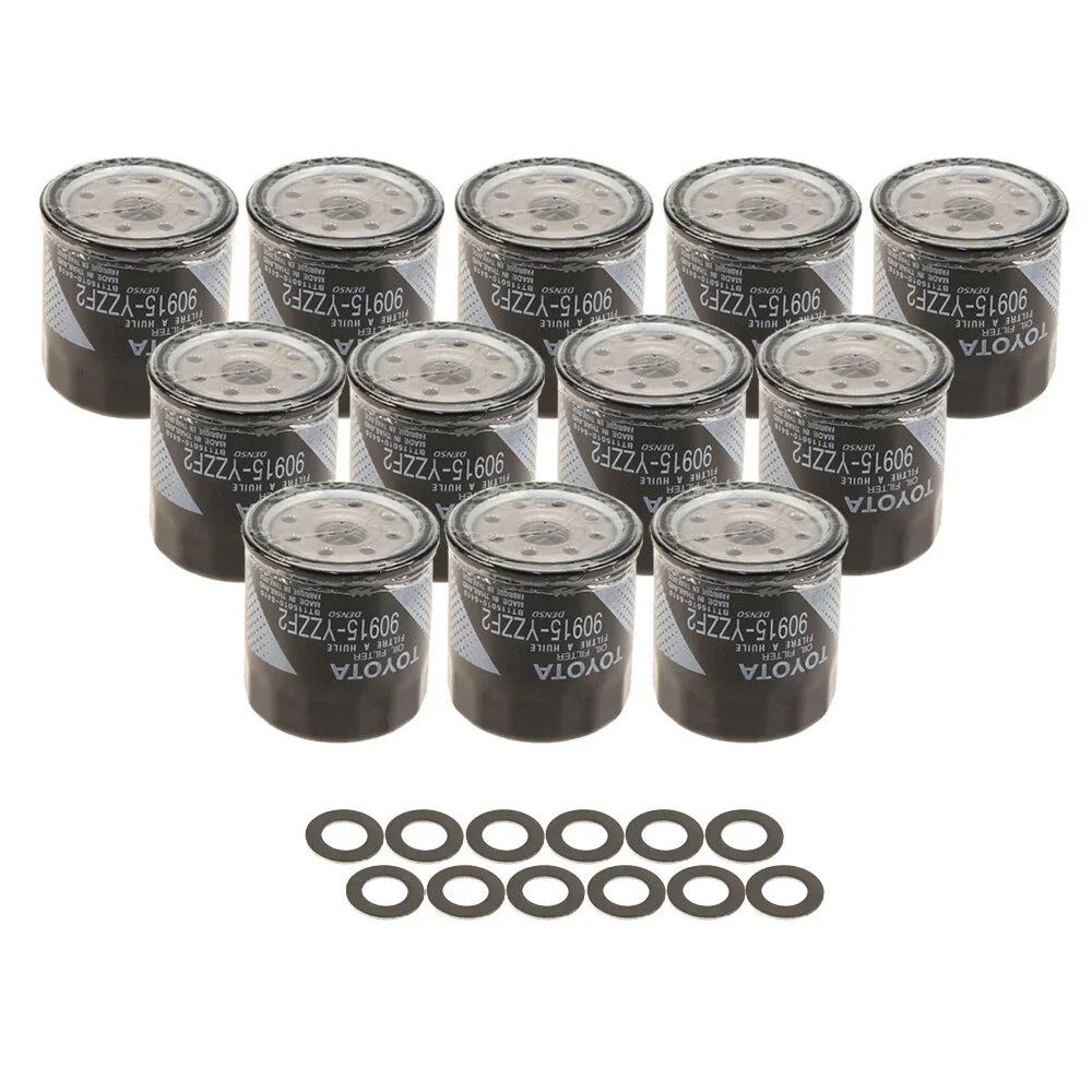 Set of 12 Engine Oil Filters & Drain Plug Gaskets for Toyota Scion Lexus