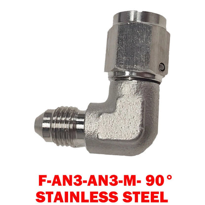 3AN Male - 3AN Female 90 Degree Swivel Coupler Fitting for Automotive
