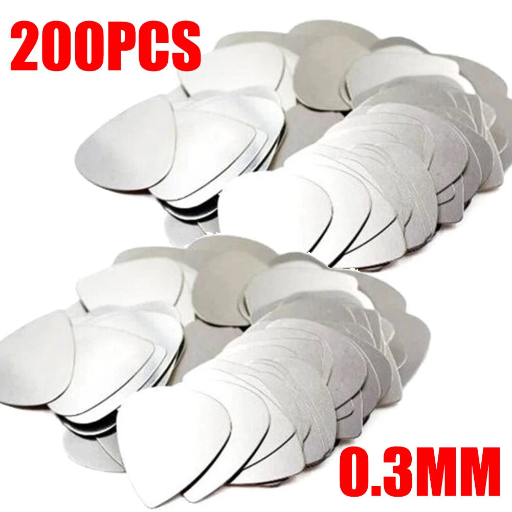 200PCS Stainless Steel Guitar Picks for Bright Sounds