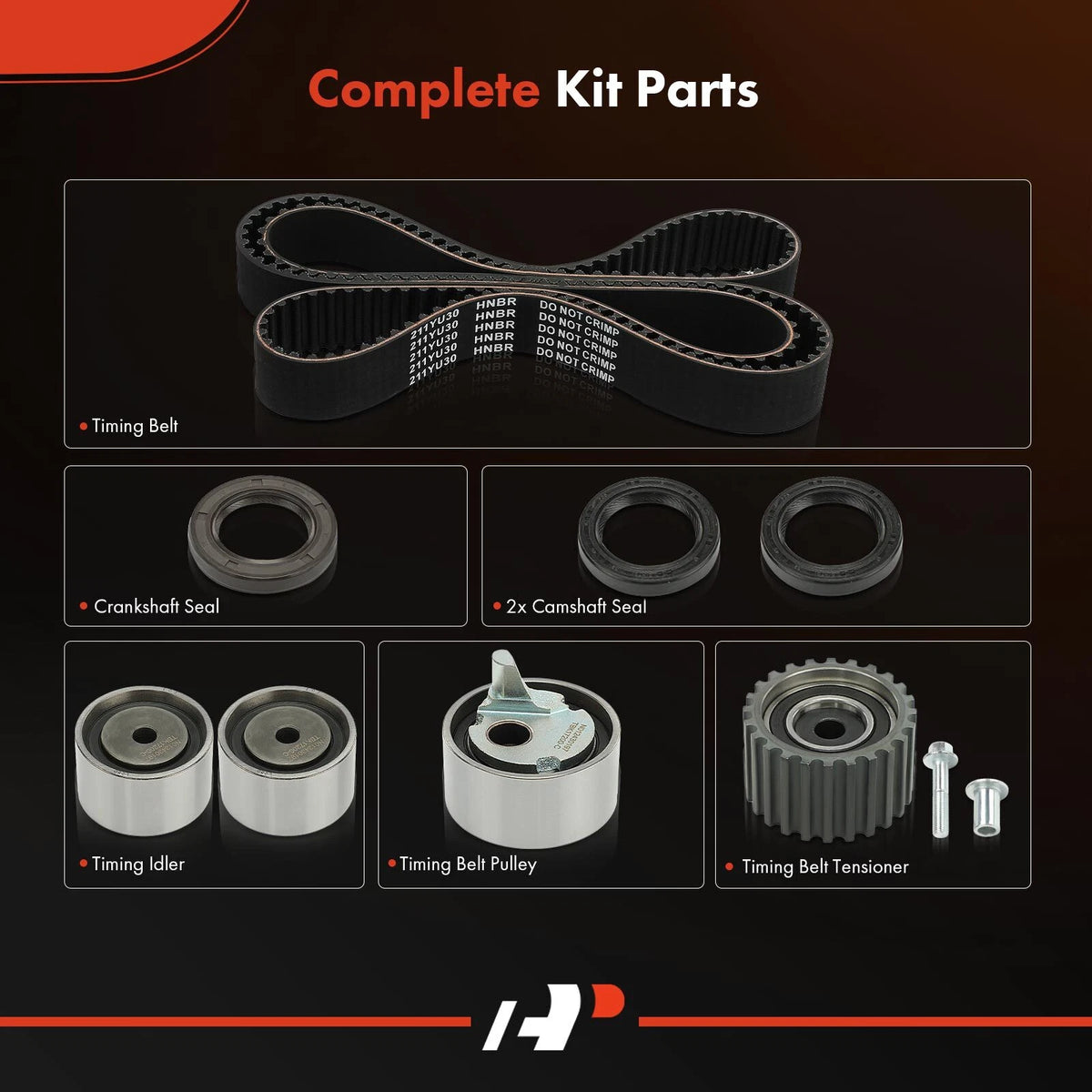 8x Timing Belt Kit for Subaru Impreza 1993 Legacy 1990-1993 (1.8L, 2.2L) TCK172