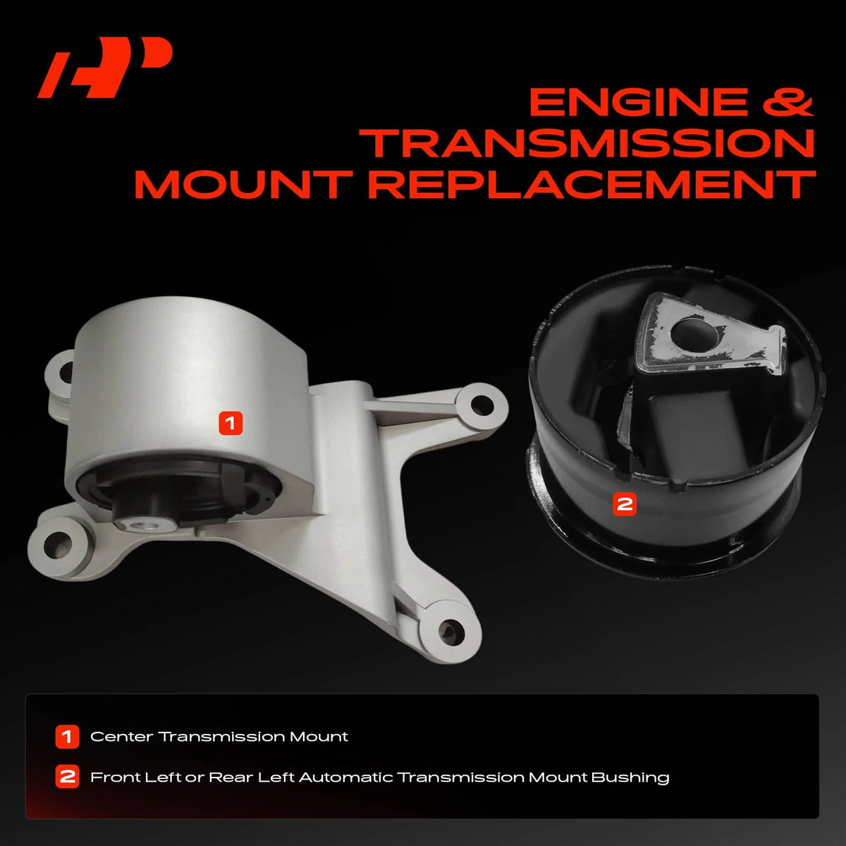 2X Engine & Transmission Mount for Chevrolet Malibu (1997–2003) 22590932, A2874, A2875