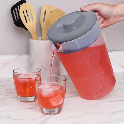 Water Pitcher with Lid for 1 Gallon Capacity (BPA Free, Gray)