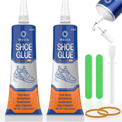 Shoe Glue Sole Repair Kit for All Shoes (Waterproof, Flexible, Clear)