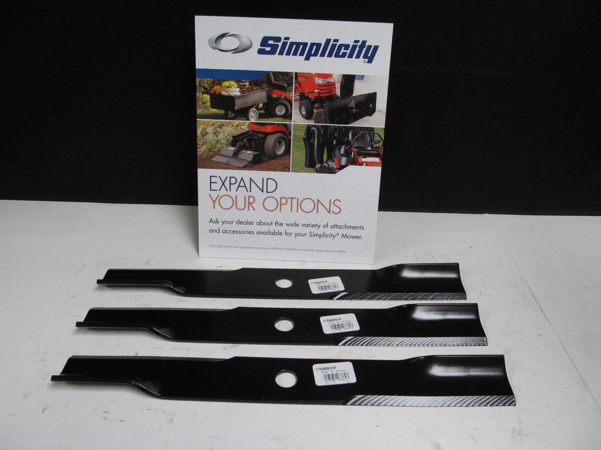 Set of 3 Lawnmower Blades for Simplicity (OEM Genuine)