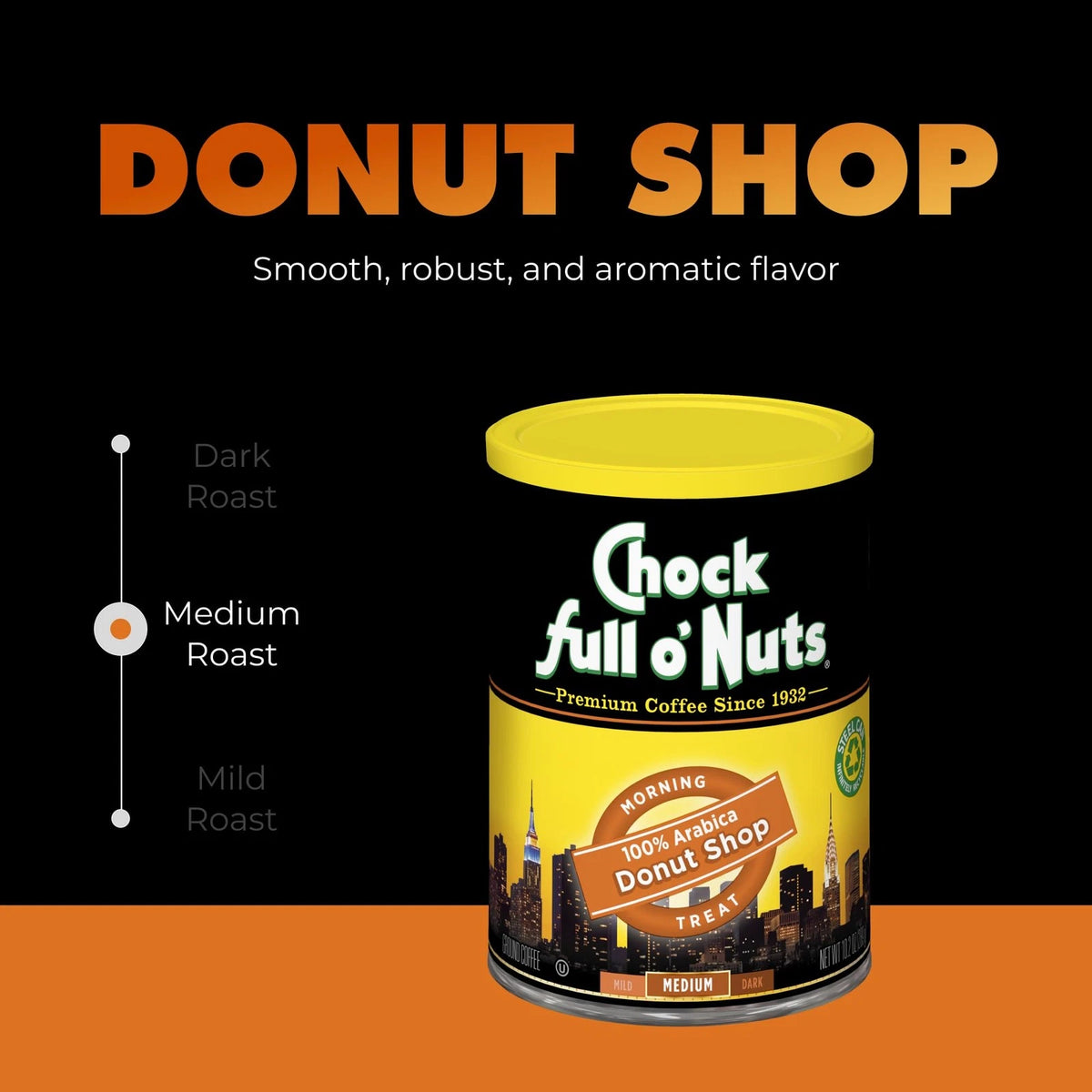Pack of 6 Donut Shop Ground Coffee 10.2 Ounce