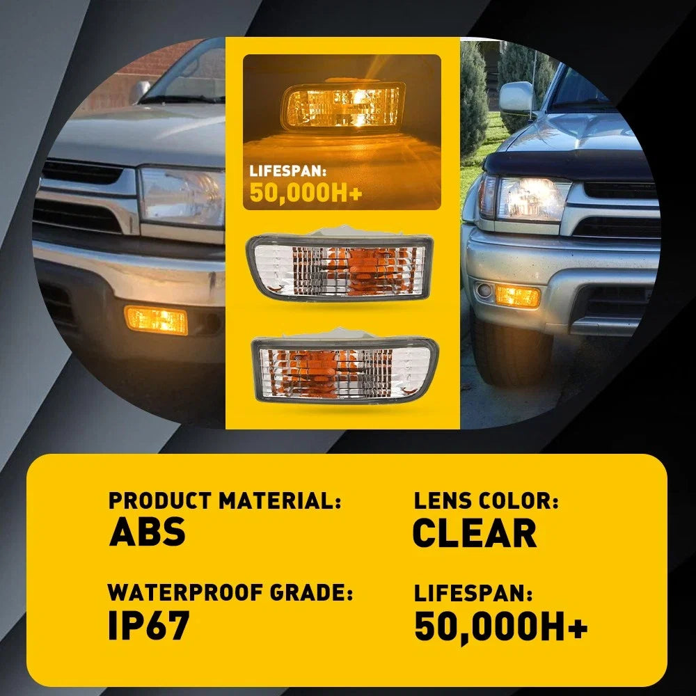 Set of 2 Clear Lens Turn Signal Lights for Toyota 4Runner (1999–2002)