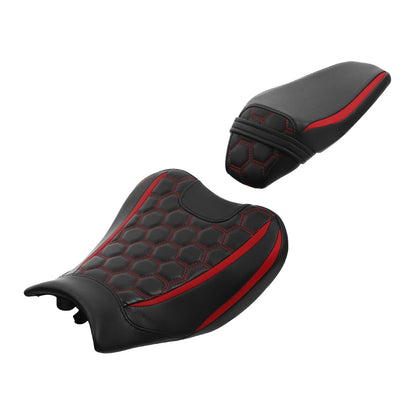 Rider Driver & Passenger Seats for Kawasaki Z900 (2017–2023) Black+Red