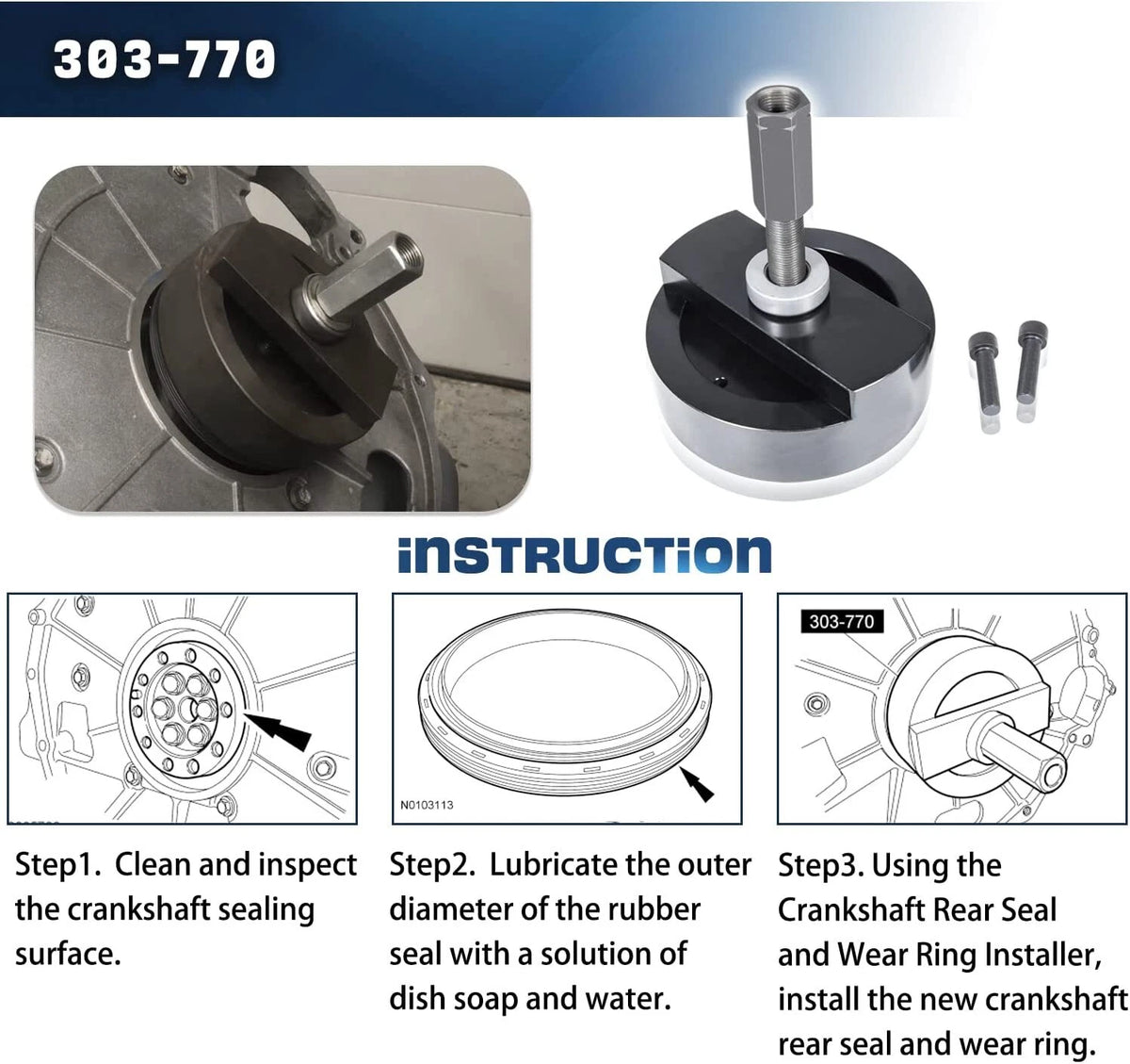 Crankshaft Seal Installer & Remover Tool for Ford 6.0L (98autoR74)
