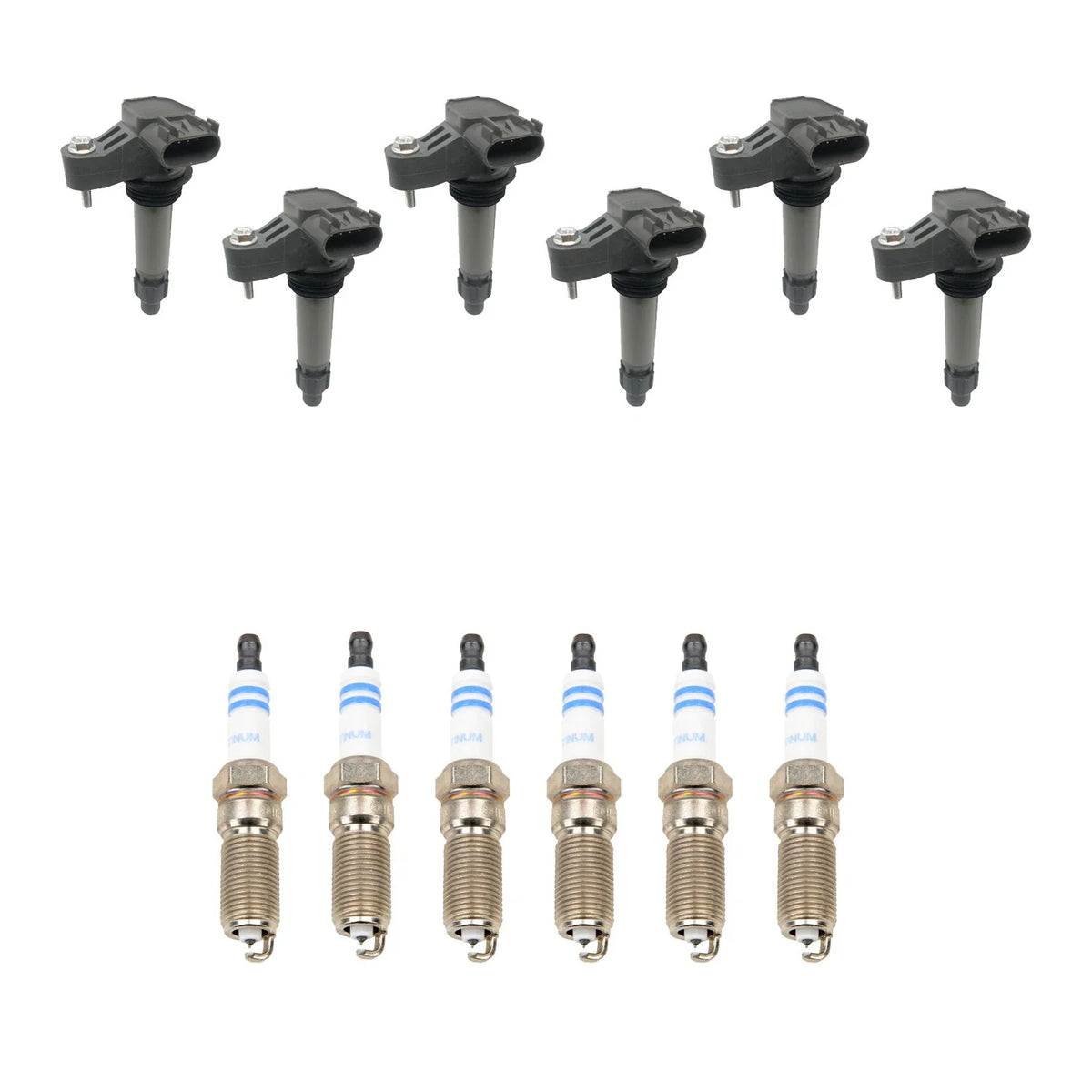 Set of 6 Ignition Coils & Spark Plugs for Chevy GMC 3.0 3.6 V6
