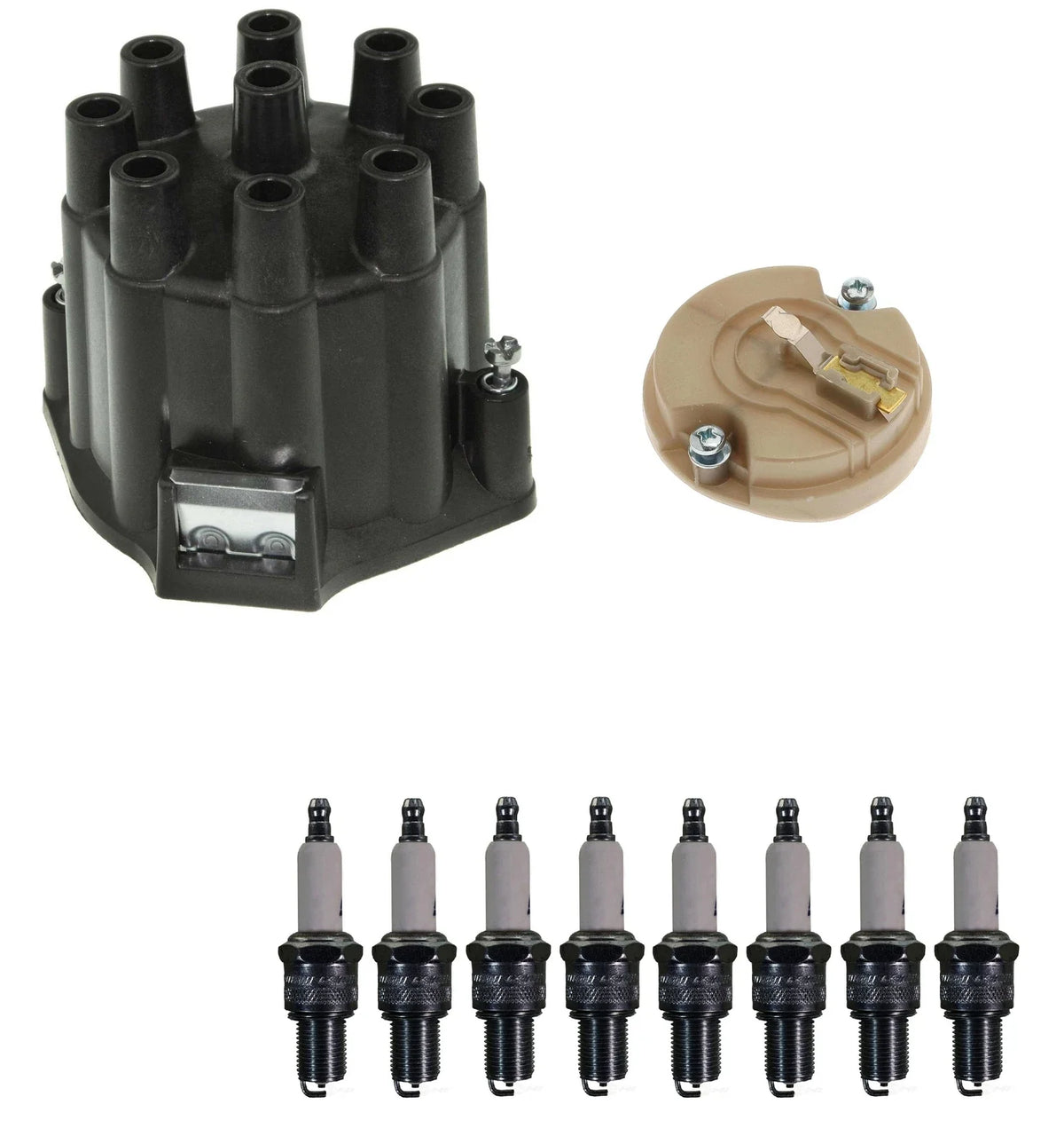 Distributor Rotor Cap & Spark Plugs Kit for Chevy Camaro Caprice Impala
