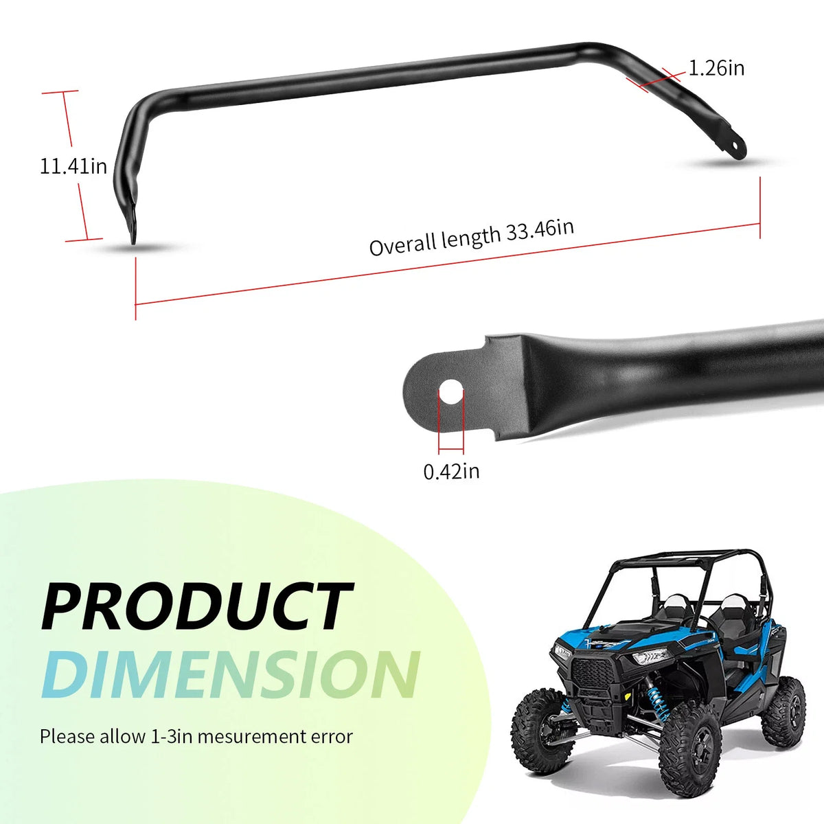 Rear Stabilizer Torsion Sway Bar with Clamp for Polaris RZR XP 900 (2011–2013)