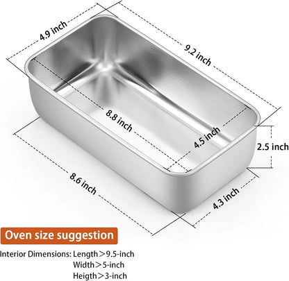 9 Inch Stainless Steel Loaf Pan for Baking Bread