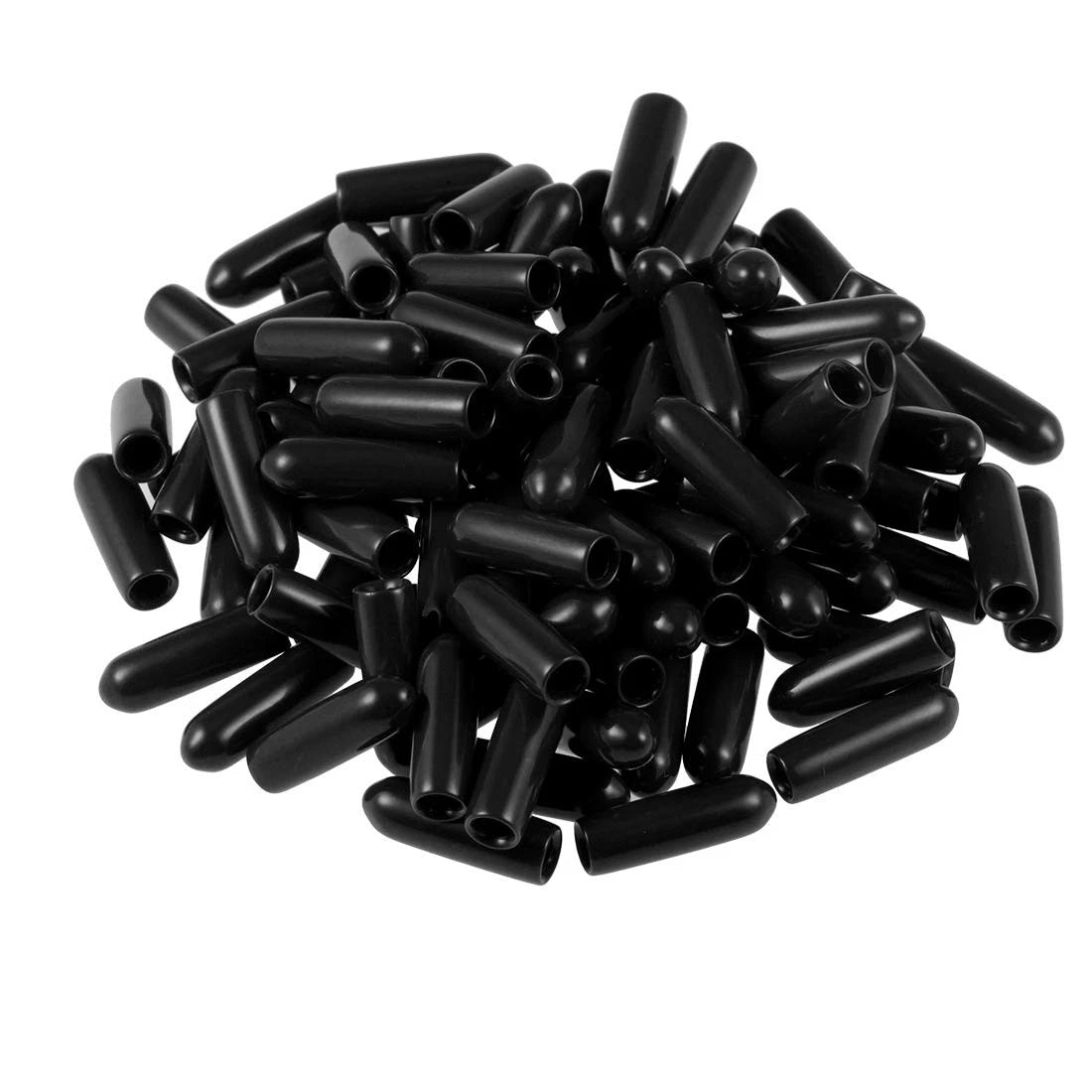 100pcs Rubber End Caps for Round Tube 3mm ID (Black)