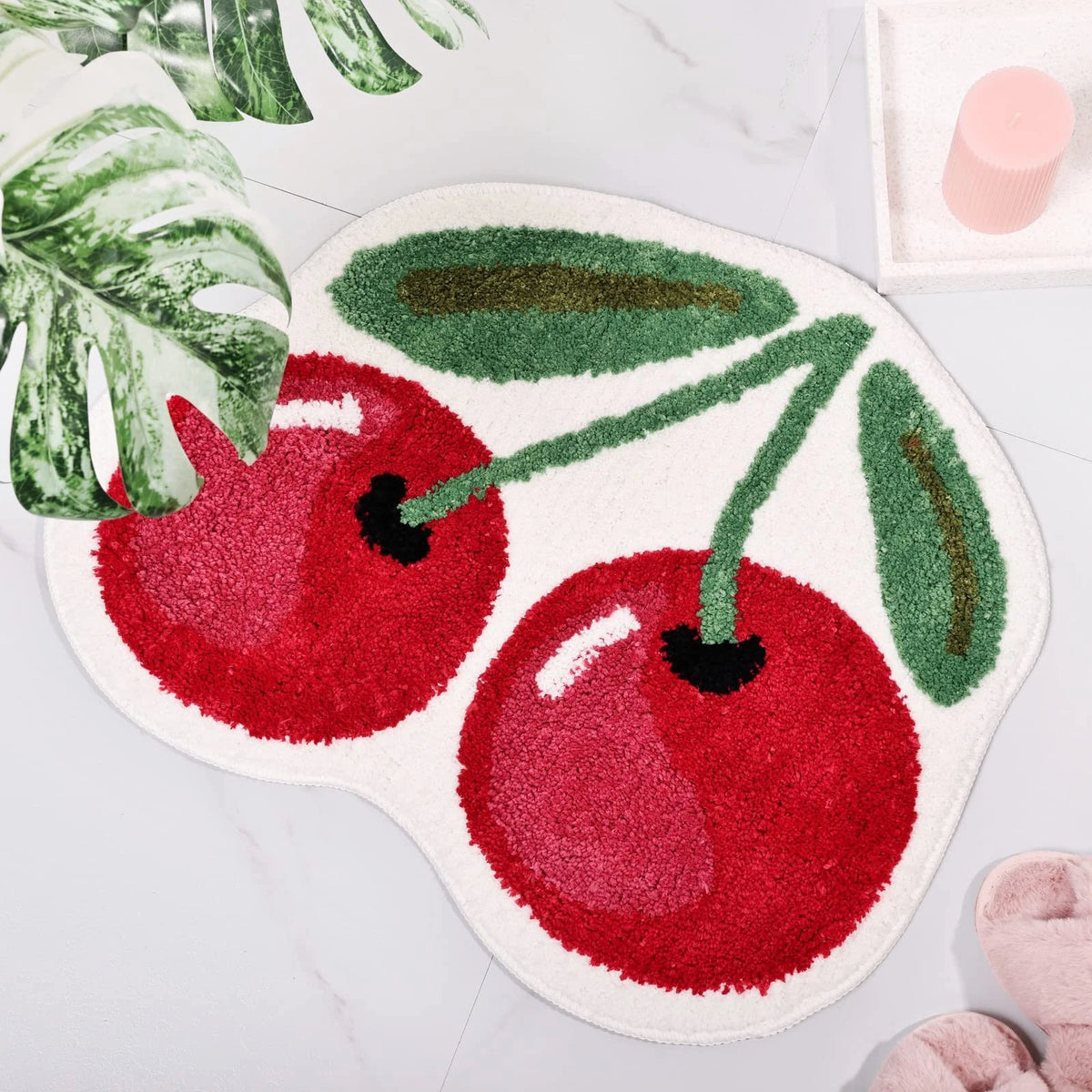 Cherry Bath Mat for Living Room (24x20 inches)