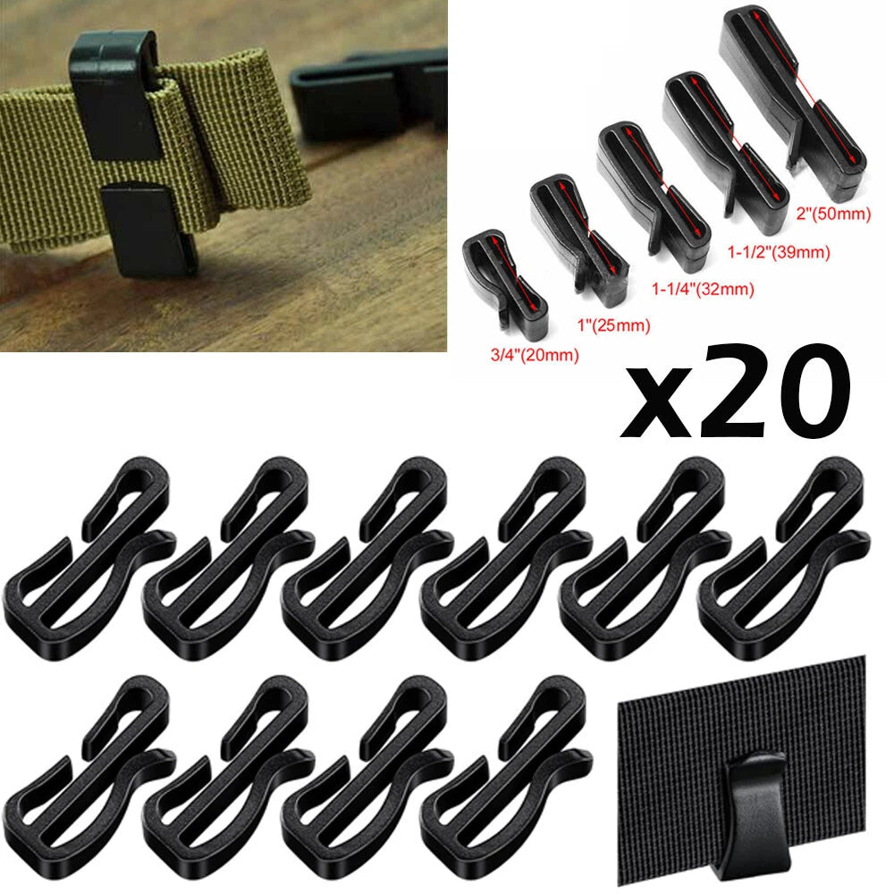 20pcs Quick-Slip Clip Keeper Buckles for Tactical Backpack (Universal)