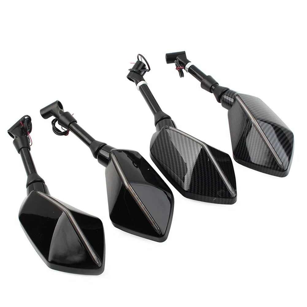 LED Turn Signal Side Mirrors for Kawasaki Ninja Z750 (10MM)