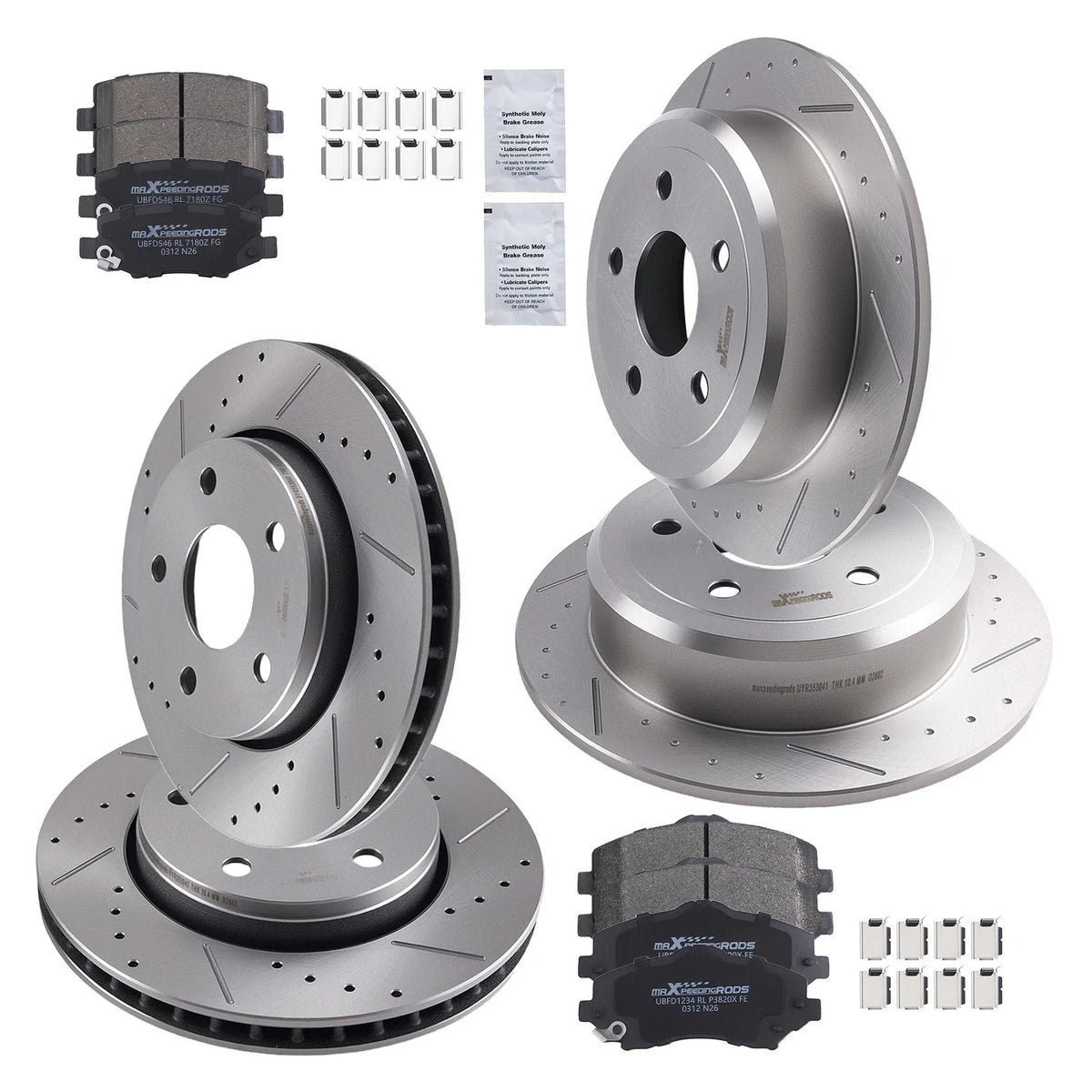 Brake Rotors and Pads Kit for Jeep Wrangler (2007–2017) D1273 D1274